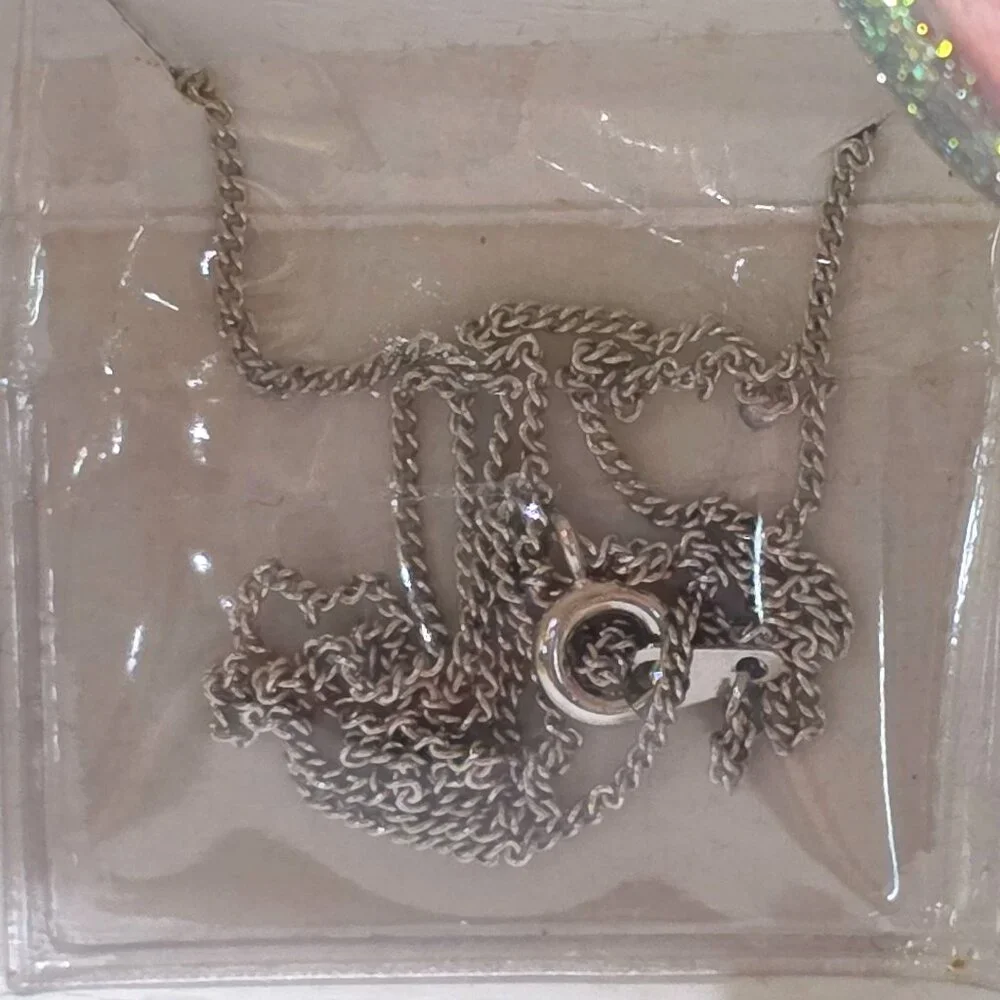 Vintage NIB Silver Penguin Pendant Silver Chain Necklace signed EDCO